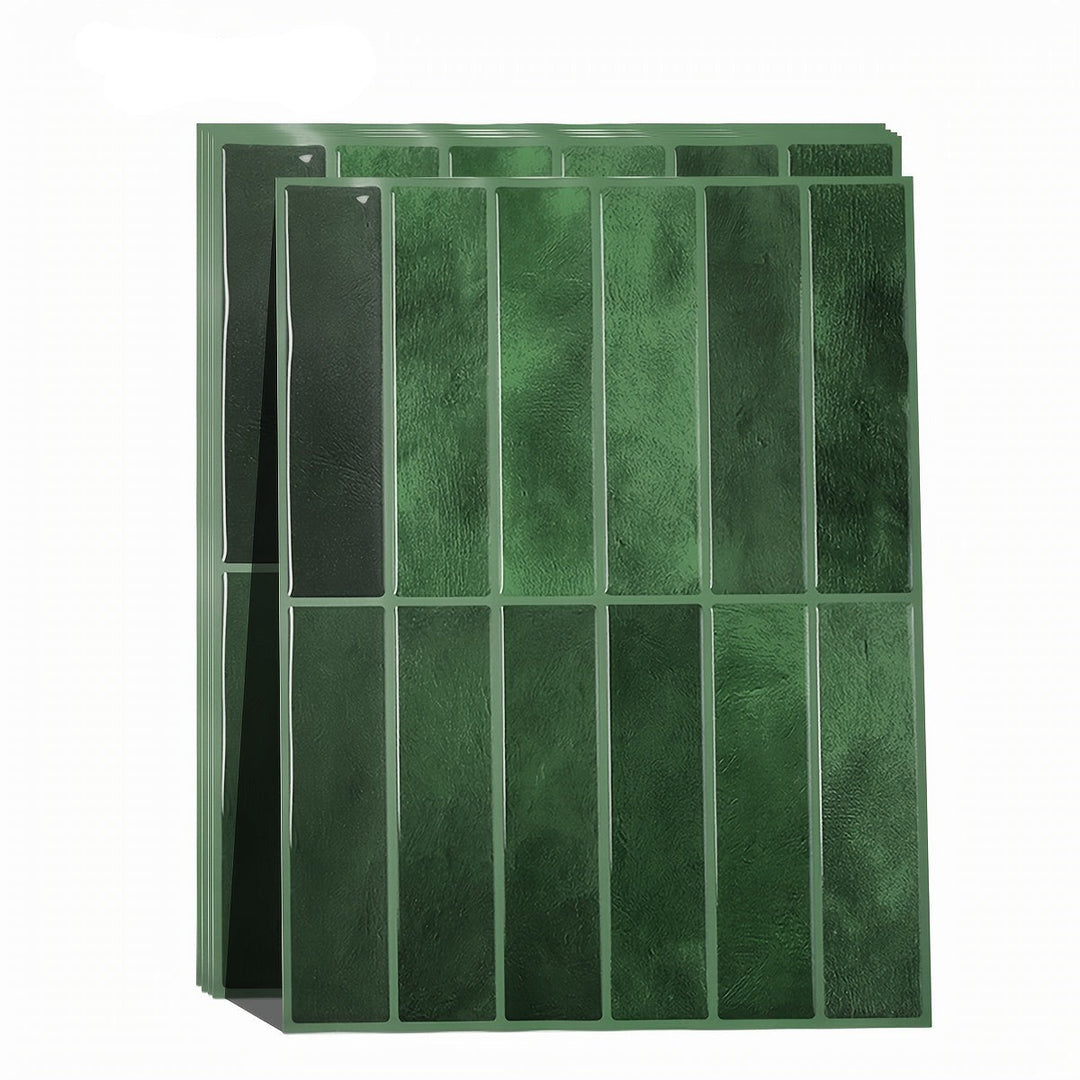Grüne 3D-Wandfliesen, rechteckig, glänzend, für Küche oder Bad, modernes Design.