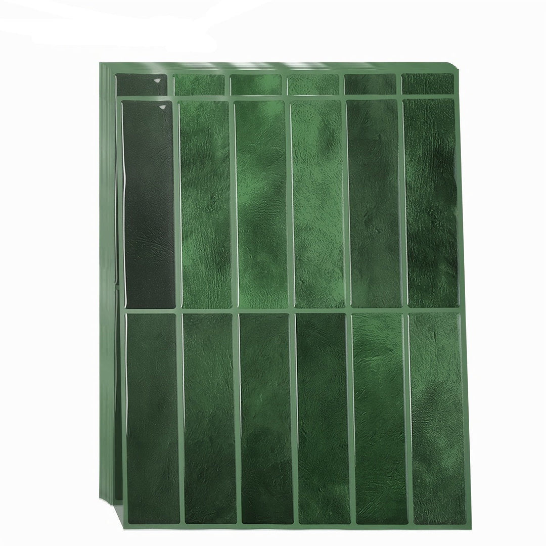 Grüne Glasfliesen, rechteckig, glänzend, für Badezimmer oder Küche, modernes Design.
