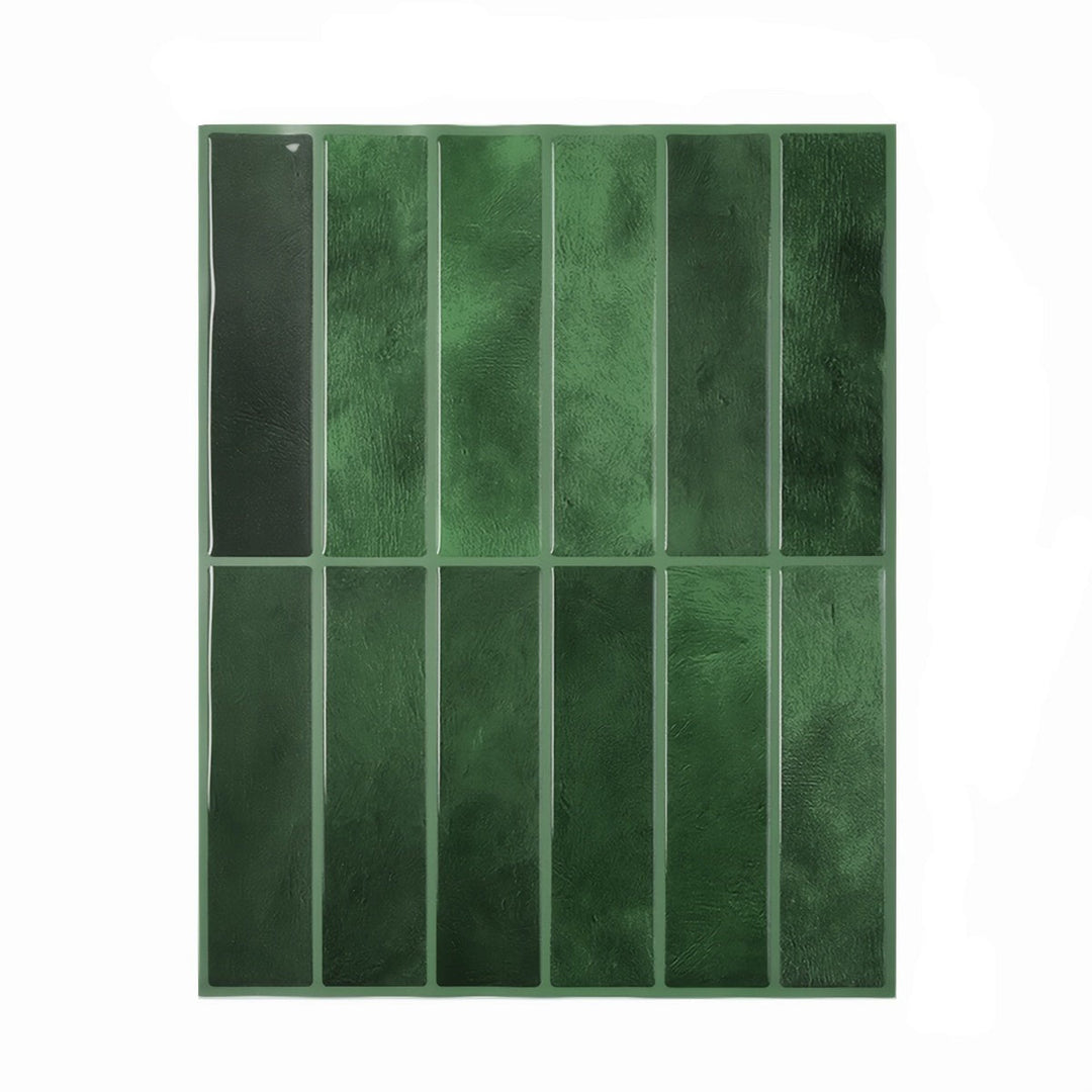 Grüne rechteckige Fliesen, glänzend, Keramik, Wandverkleidung, modernes Design, 12 Stück.