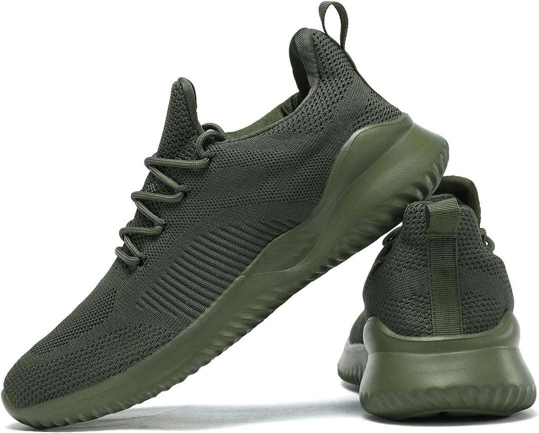 Olivgrüne Sportschuhe aus Mesh, rutschfeste Sohle, atmungsaktiv, für Herren und Damen.