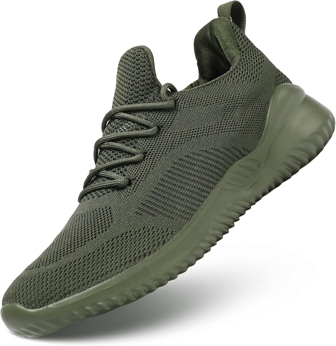 Grüner Herren-Sneaker, atmungsaktiv, rutschfest, ideal für Sport und Freizeit.