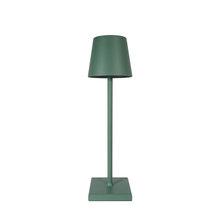 Grüne Tischlampe aus Metall, modernes Design, ideal für Wohnzimmer oder Bürobeleuchtung.