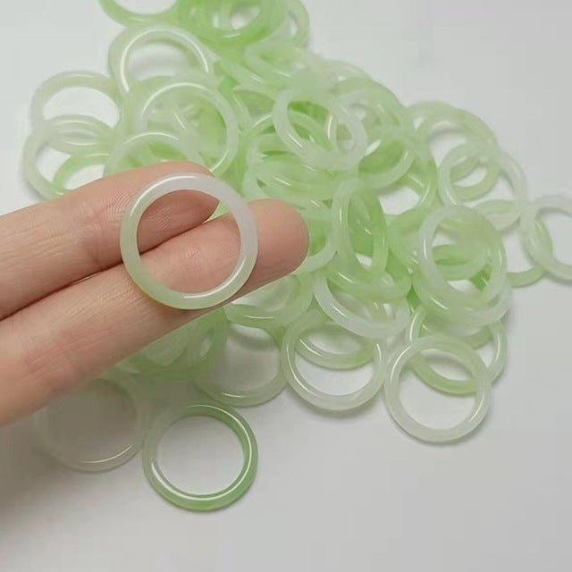 Grüner Acrylharzring für Kinder, Y2K-Stil, koreanische Mode 2023, Accessoire.