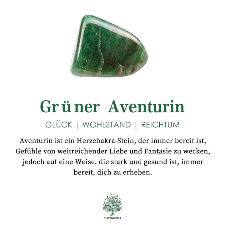 Grüner Aventurin Edelstein, Herzchakra, Glück, Wohlstand, Reichtum, spiritueller Heilstein.
