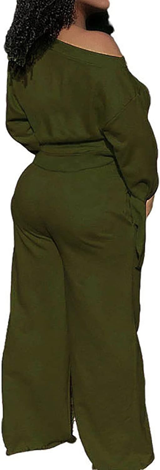 Damen Jumpsuit, olivgrün, schulterfrei, langärmelig, Freizeitmode, bequem, elegant.