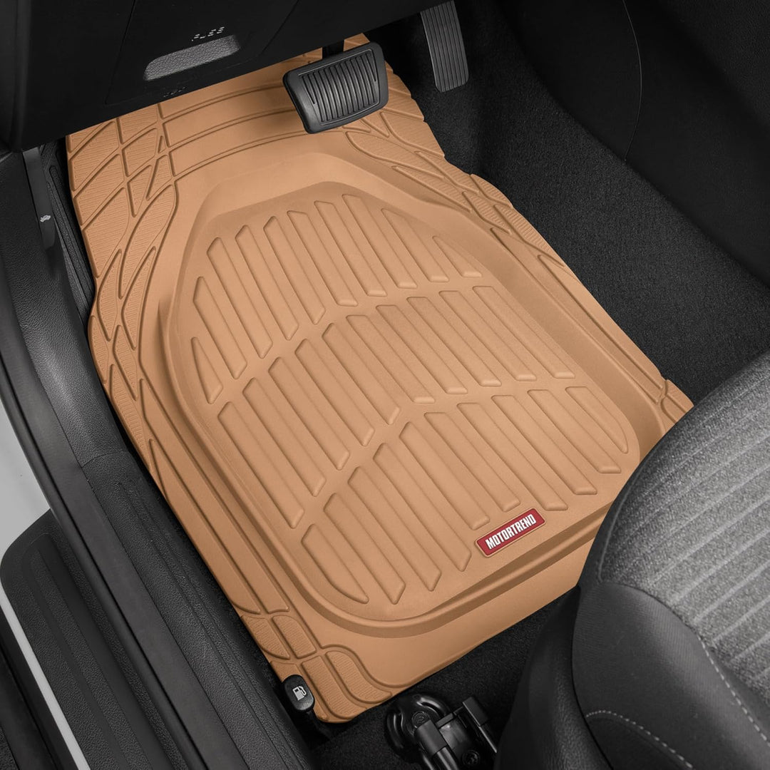 Beige Auto-Fußmatte aus Gummi, rutschfest, für Fahrerseite, passend für verschiedene Fahrzeugmodelle.