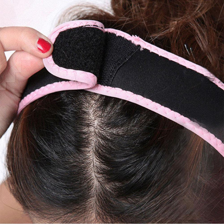 Schwarzes und rosa Klett-Haarband für Frauen, verstellbar, Haarstyling-Zubehör.