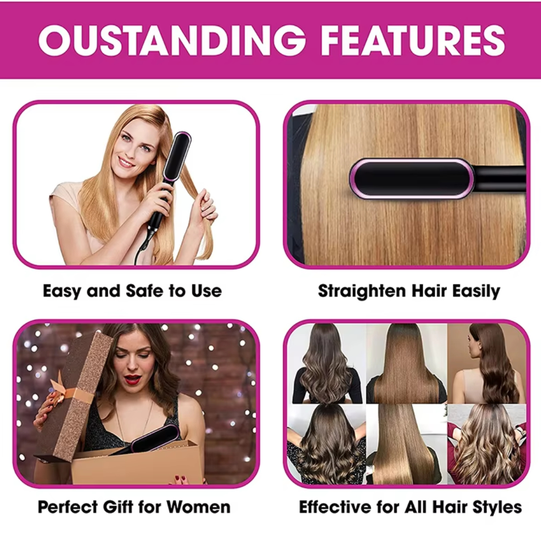 Haarglätter mit Keramikplatten, einfach zu bedienen, ideal für alle Haartypen, Geschenkidee.