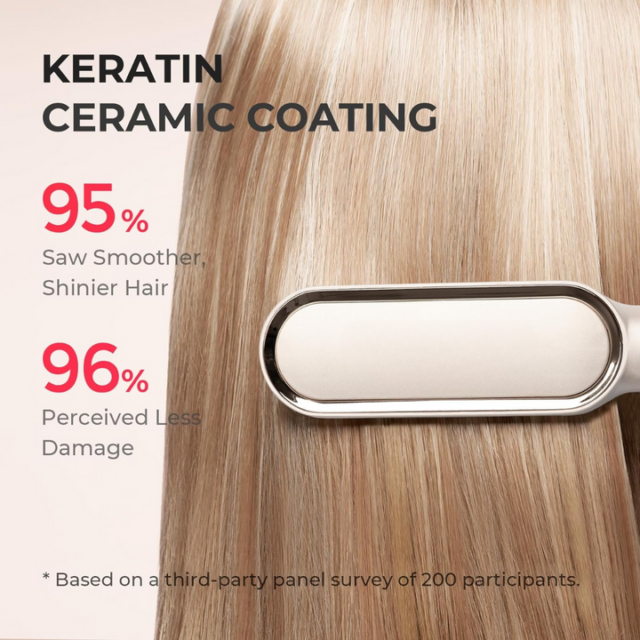 Glätteisen mit Keramikbeschichtung, glattes blondes Haar, 95% glatter, 96% weniger Schaden.
