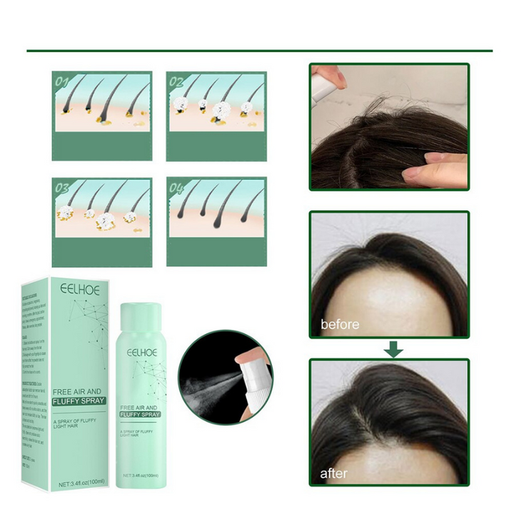 EELHOE Haarverdichtungsspray, Volumenspray, Haarpflege, Vorher-Nachher-Ergebnis, 100ml.