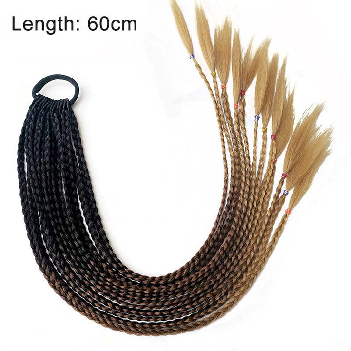 Zopfverlängerung 60cm, braun, synthetisch, geflochten, Haarverlängerung, Frisurenzubehör.