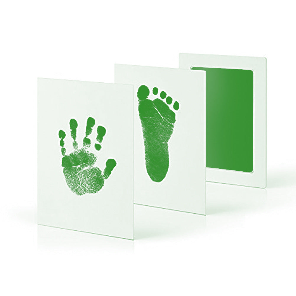 Umweltfreundliches Baby Hand- und Fußabdruck-Set, grün, ungiftig, Neugeborenen-Souvenir.