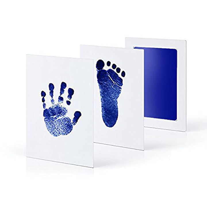 Umweltfreundliches Baby Hand- und Fußabdruck-Set, blau, ungiftig, Neugeborenen-Souvenir.