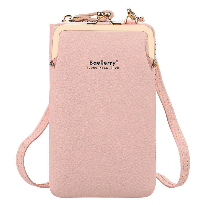 Rosa Baellerry Handytasche aus Leder mit Schulterriemen, modisch und praktisch.