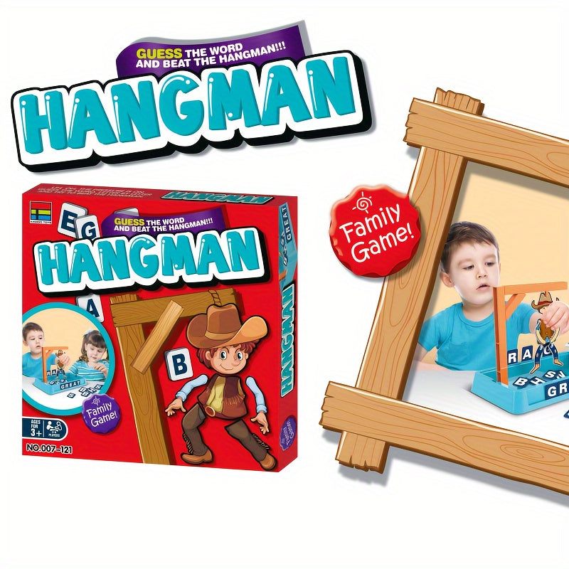 Brettspiel Hangman für Kinder, Cowboy-Thema, Familienunterhaltung, bunte Verpackung.
