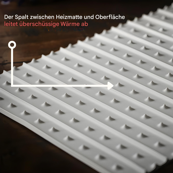 Weiße Heizmatte mit Rillen, Wärmeableitung, energiesparend, effizient, langlebig.