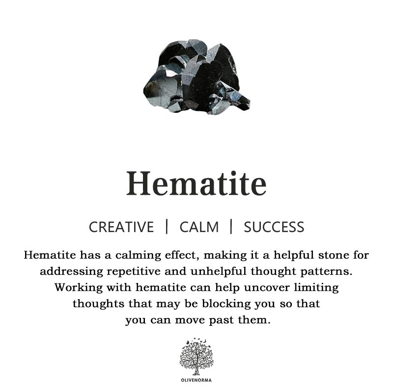 Hämatit-Stein, schwarz, glänzend, beruhigend, kreativ, Erfolg, Heilstein, Meditation, Energie.