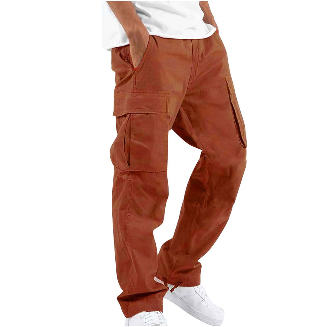 Braune Cargo-Hose für Herren, lässig, Baumwolle, mit Seitentaschen, modisch.