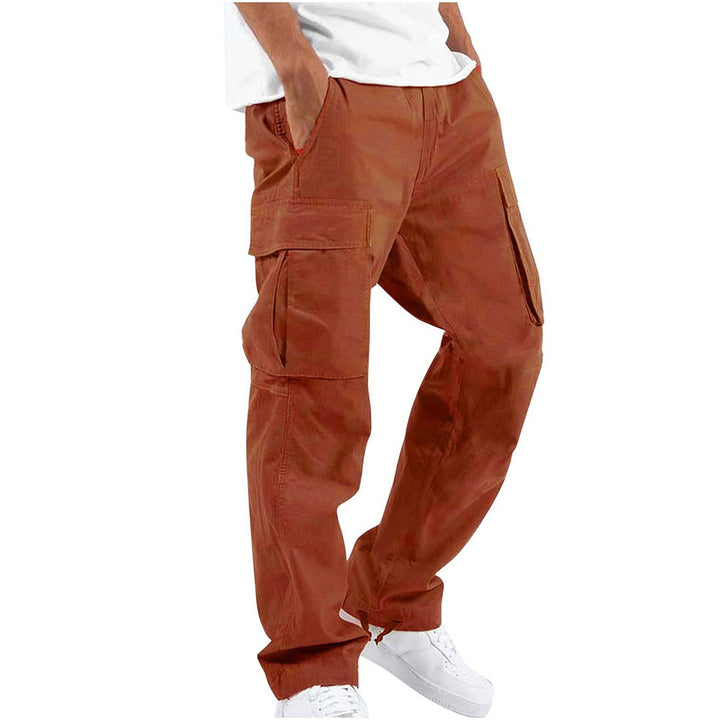 Braune Cargo-Hose für Herren, lässig, Baumwolle, mit Seitentaschen, modisch.