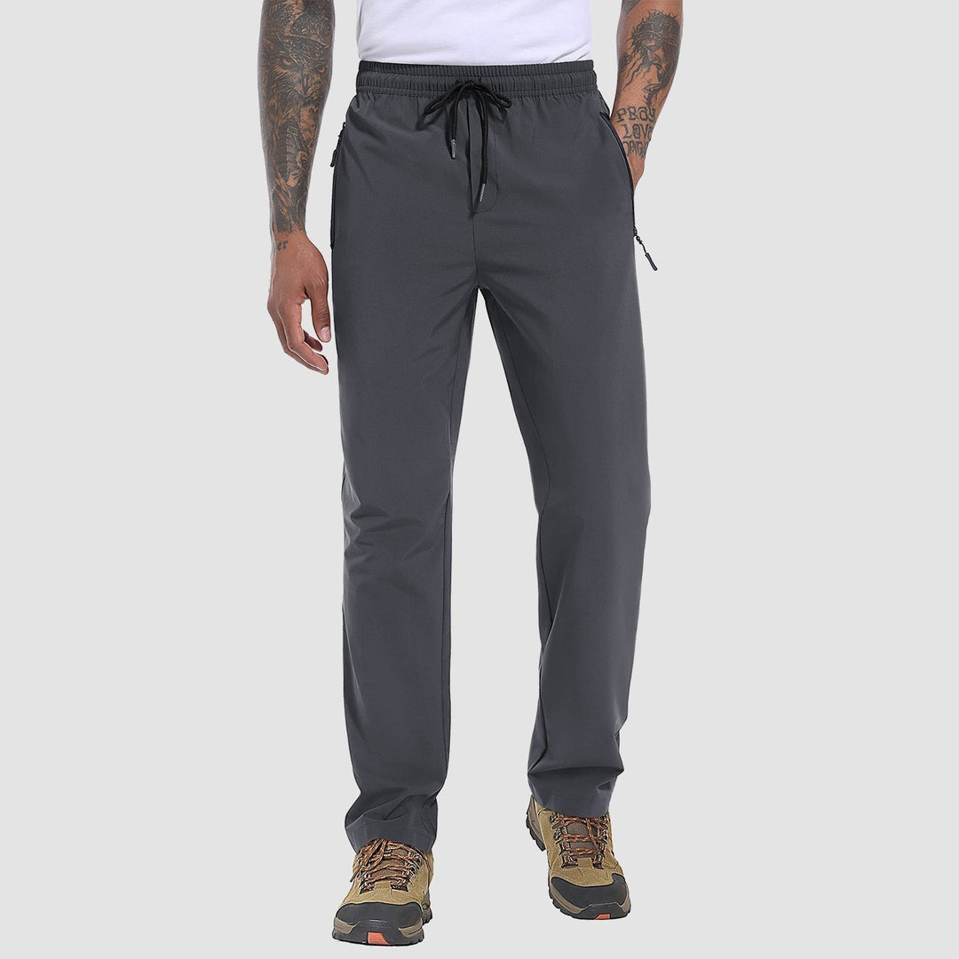 Graue Herren-Schnelltrockenhose, elastisch, leicht, atmungsaktiv, ideal zum Wandern und Laufen.