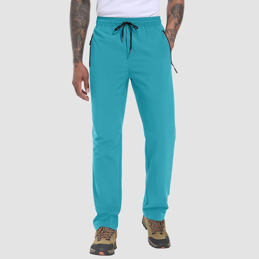 Männer-Schnelltrocknende Hose, türkis, elastisch, leicht, atmungsaktiv, ideal zum Wandern.