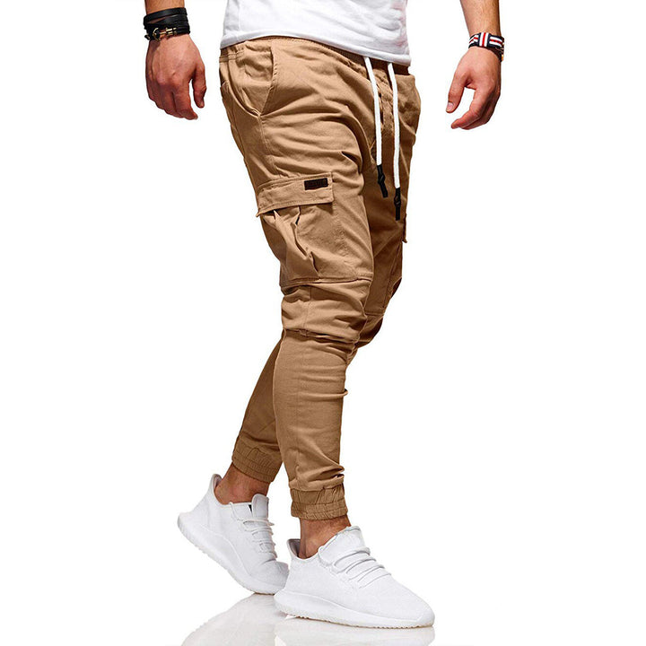 Herren Cargohose beige, Baumwolle, mit Taschen, sportlich, modisch, ideal für Freizeitkleidung.