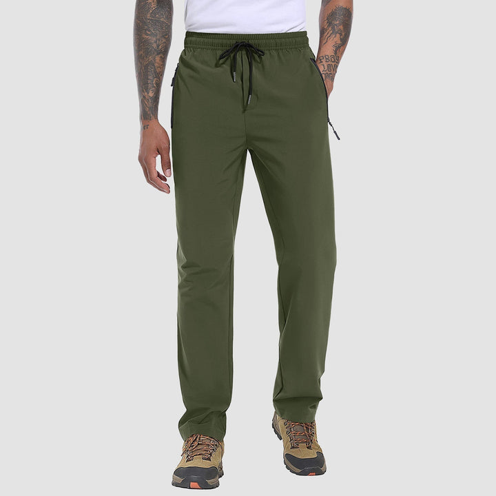 Männer-Schnelltrocknende Hose, grün, elastisch, leicht, atmungsaktiv, ideal zum Wandern.