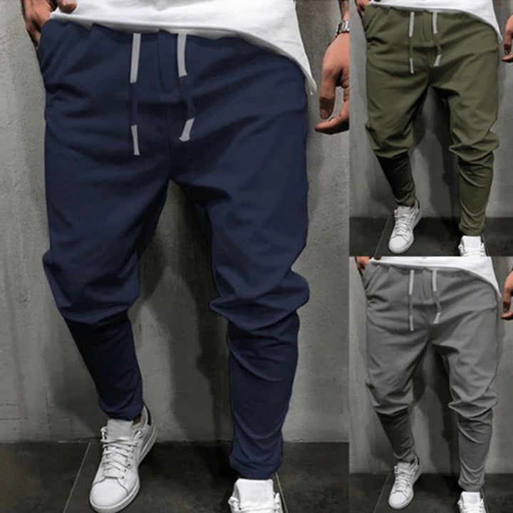 Herren Jogginghose in Blau, Grün und Grau, bequem, sportlich, mit Kordelzug, Baumwolle.