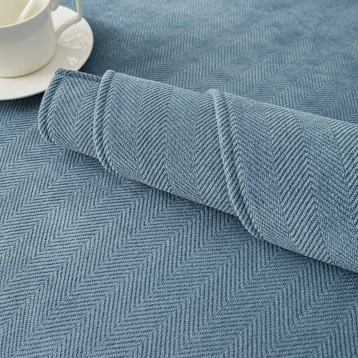 Blaue Fischgrät Chenille Stoff Sofabezug, Möbelprotektor, weiches Material, Wohnzimmerdekor.