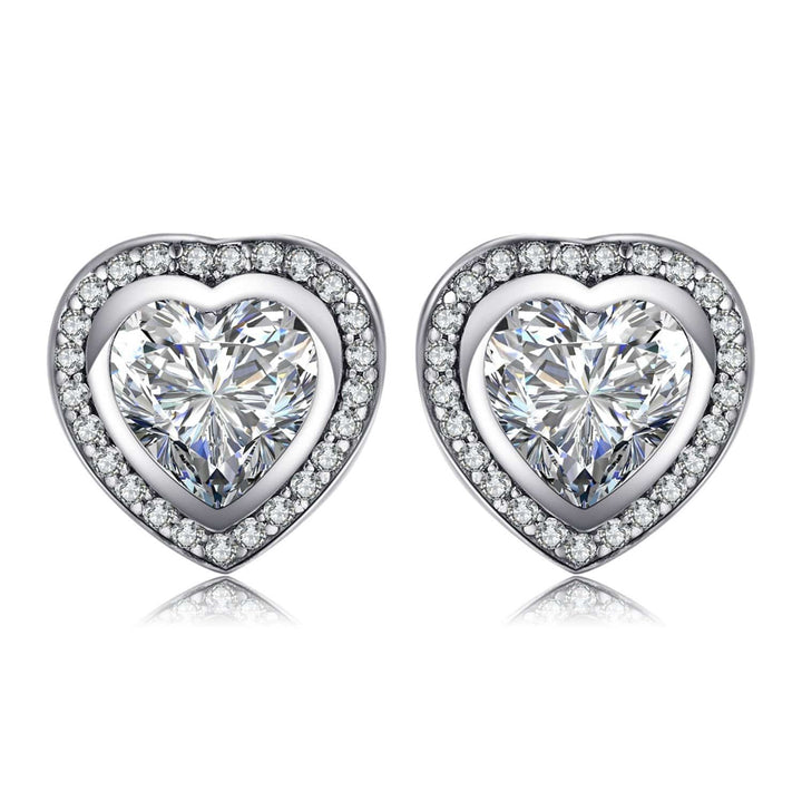 Herz Zirkonia Ohrringe, 925 Sterling Silber, funkelnd, elegantes Schmuckdesign, Damen Accessoire.