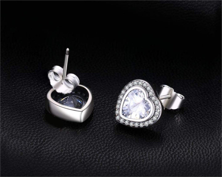 Herz Zirkonia Ohrringe, 925 Sterling Silber, funkelnd, eleganter Schmuck, Geschenkidee.