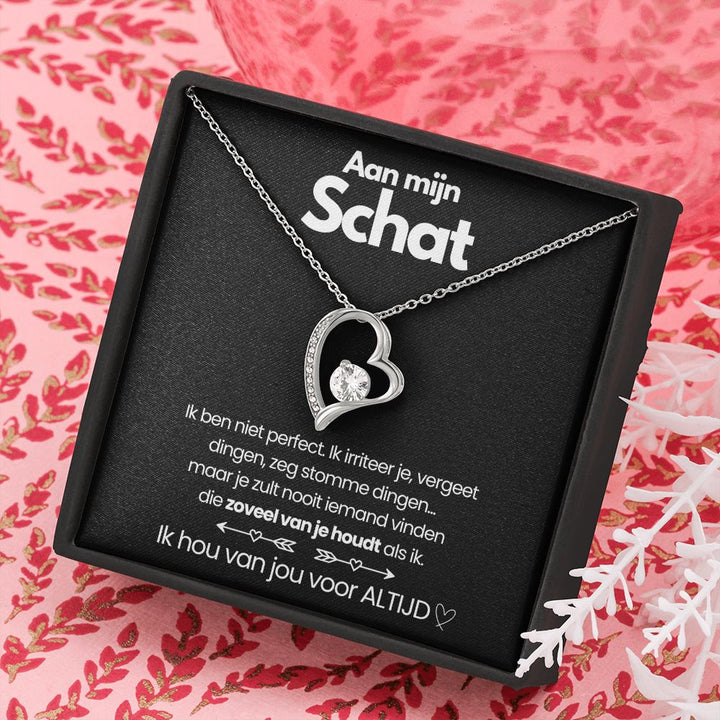 Silberne Herz-Halskette mit Zirkonia in Geschenkbox, romantisches Schmuckgeschenk für Frauen.