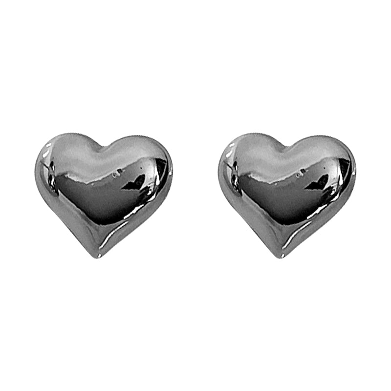 Silberne Herz-Ohrringe, minimalistisch, elegant, Damen-Schmuck, modisch, Geschenkidee.