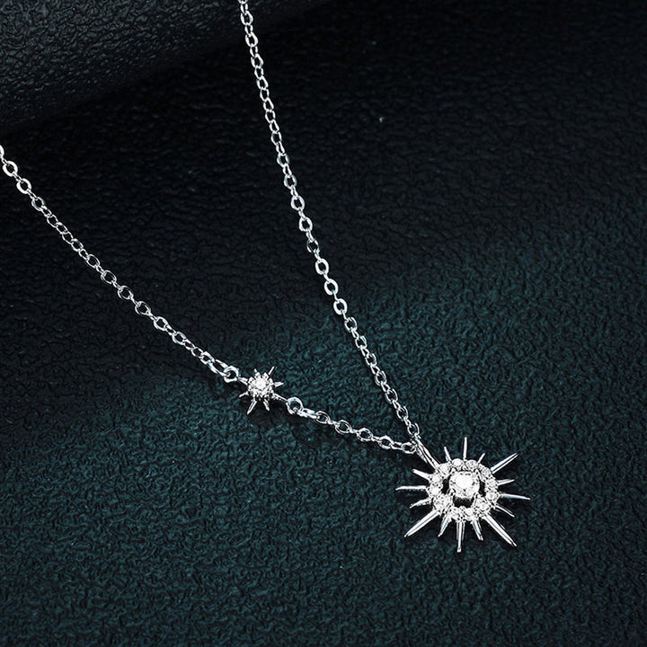 925 Sterling Silber Halskette mit Moissanite Hexagramm Anhänger, Damen Schmuck, elegant.