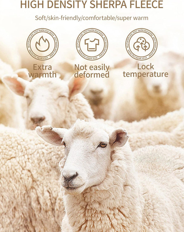 Weiße Schafe in Nahaufnahme, weiches Sherpa-Fleece, extra warm, hautfreundlich, temperaturregulierend.