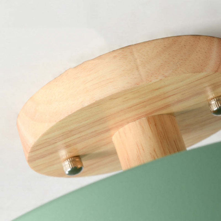 Deckenleuchte Holz grün modern, skandinavisches Design, Wohnzimmerlampe, minimalistisch.