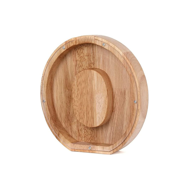 Runde Holzschale aus Eiche, dekorativ, naturbelassen, ideal für Wohnaccessoires.