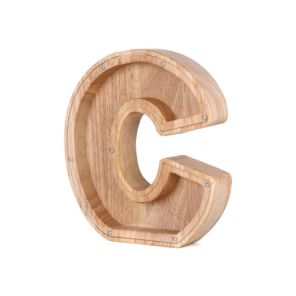 Holzbuchstabe C, natur, dekorativ, Regal, Wanddeko, rustikal, 3D, Holzoptik, 20 cm hoch.