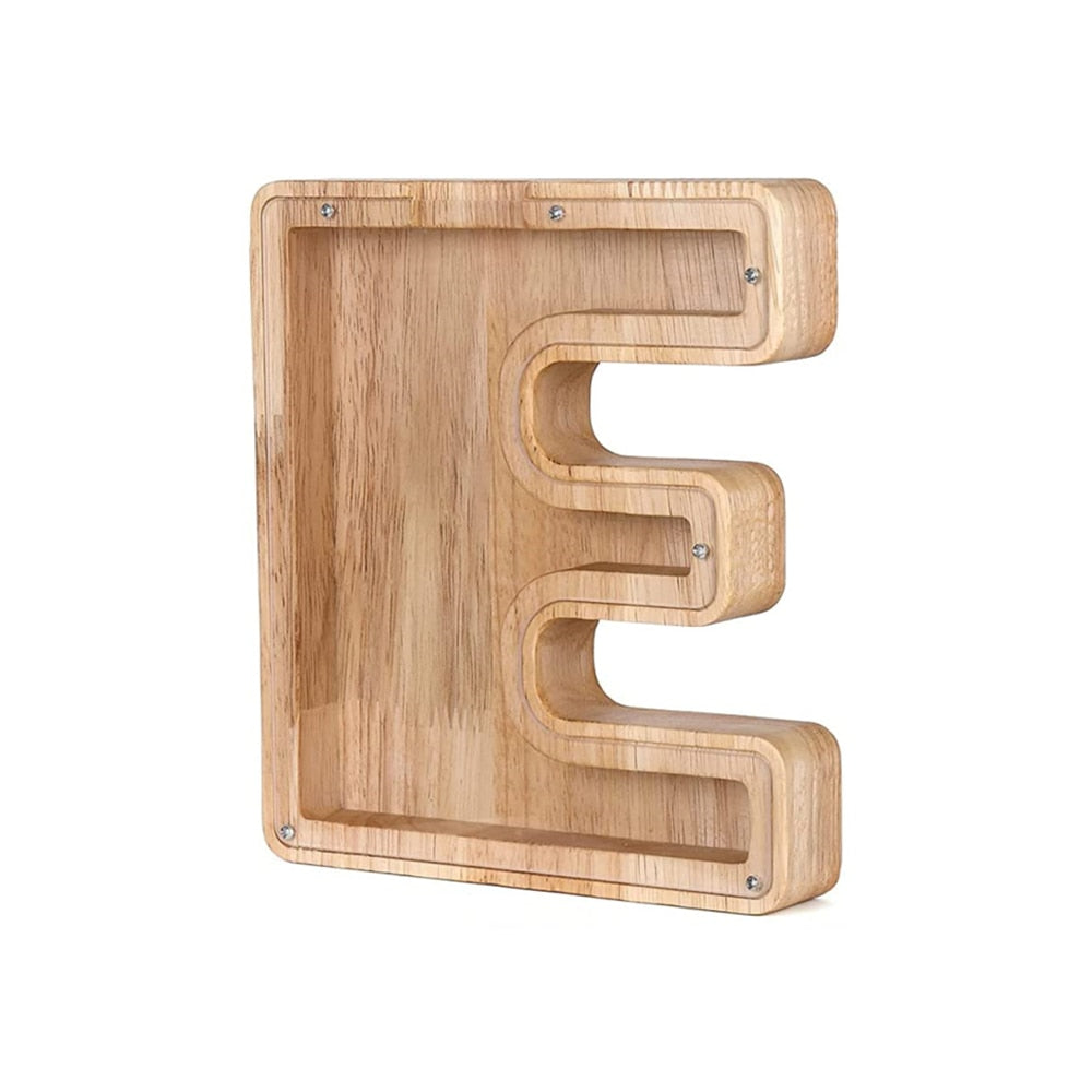 Holzbuchstabe E, natur, dekorativ, Wanddekoration, Kinderzimmer, skandinavisches Design.