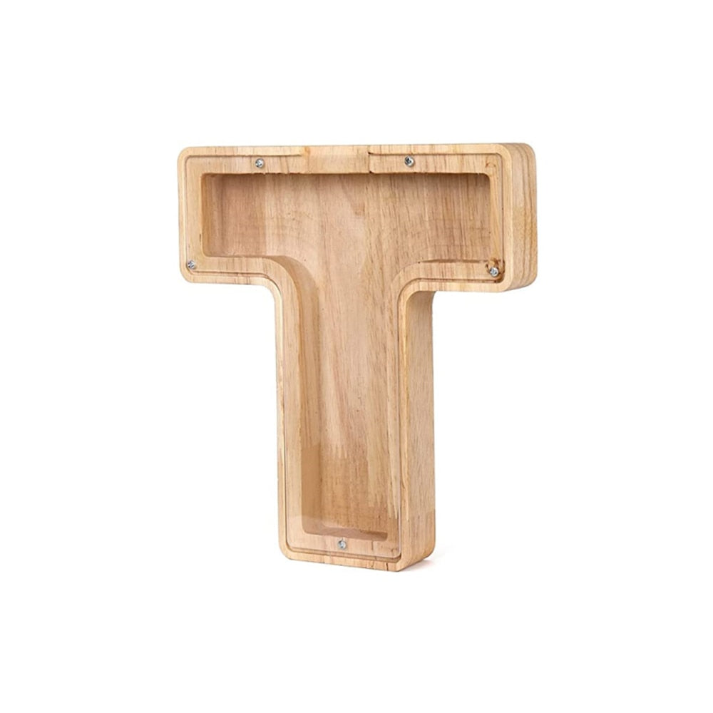 Holzbuchstabe T, natur, dekorativ, Wandmontage, DIY-Projekte, 3D-Design, 20 cm hoch.