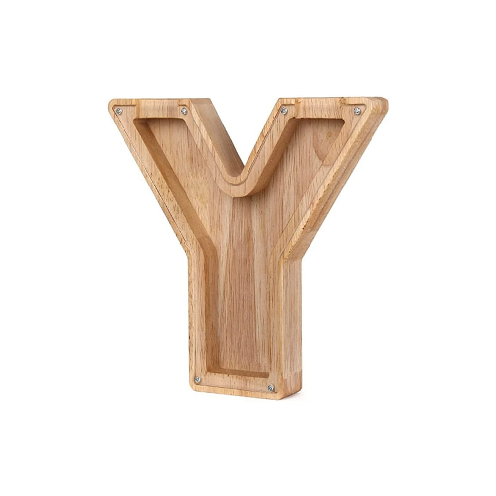Holzbuchstabe Y, natur, dekorativ, Wanddekoration, 3D, rustikaler Stil, 20 cm hoch.