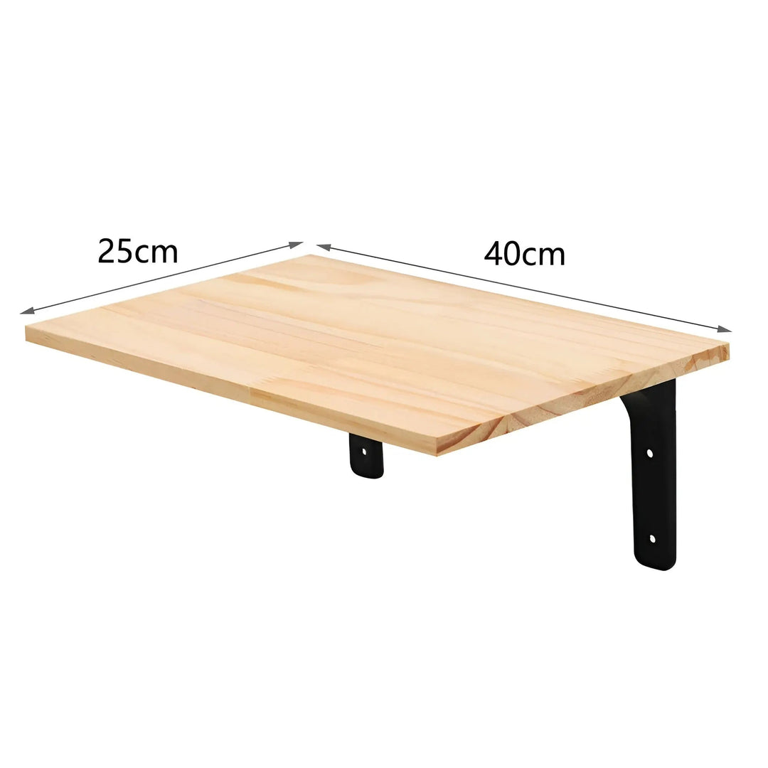 Holzregalbrett 40x25cm mit schwarzer Metallhalterung, Wandregal, DIY, Aufbewahrungslösung.