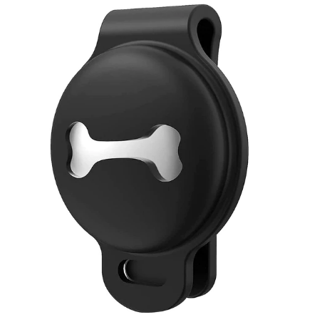 Schwarzer Hunde-Tracker mit Knochen-Design, GPS-Tracker für Haustiere, wasserdicht.
