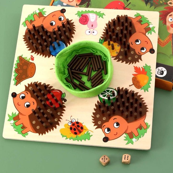 Holz-Igel-Brettspiel für Kinder, Lernspielzeug, pädagogische Hilfsmittel, bunt, Kindergarten.