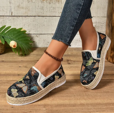 Podzimní espadrilky se květinovým vzorem – Fleur