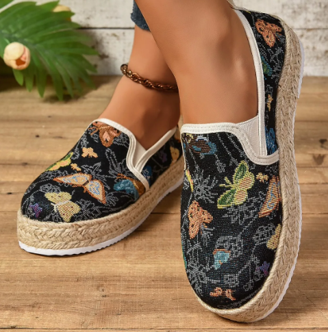 Podzimní espadrilky se květinovým vzorem – Fleur