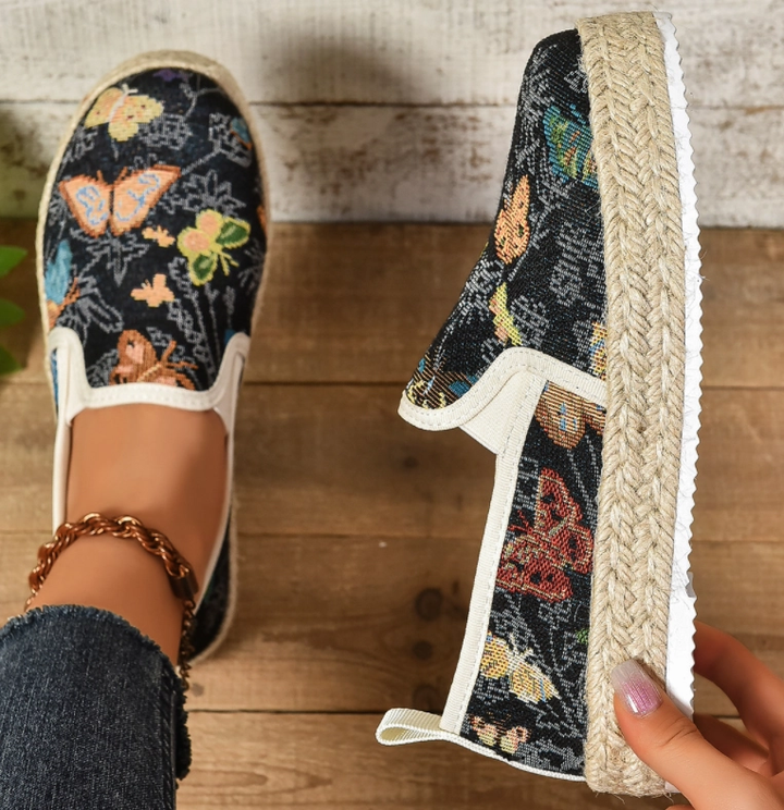 Podzimní espadrilky se květinovým vzorem – Fleur