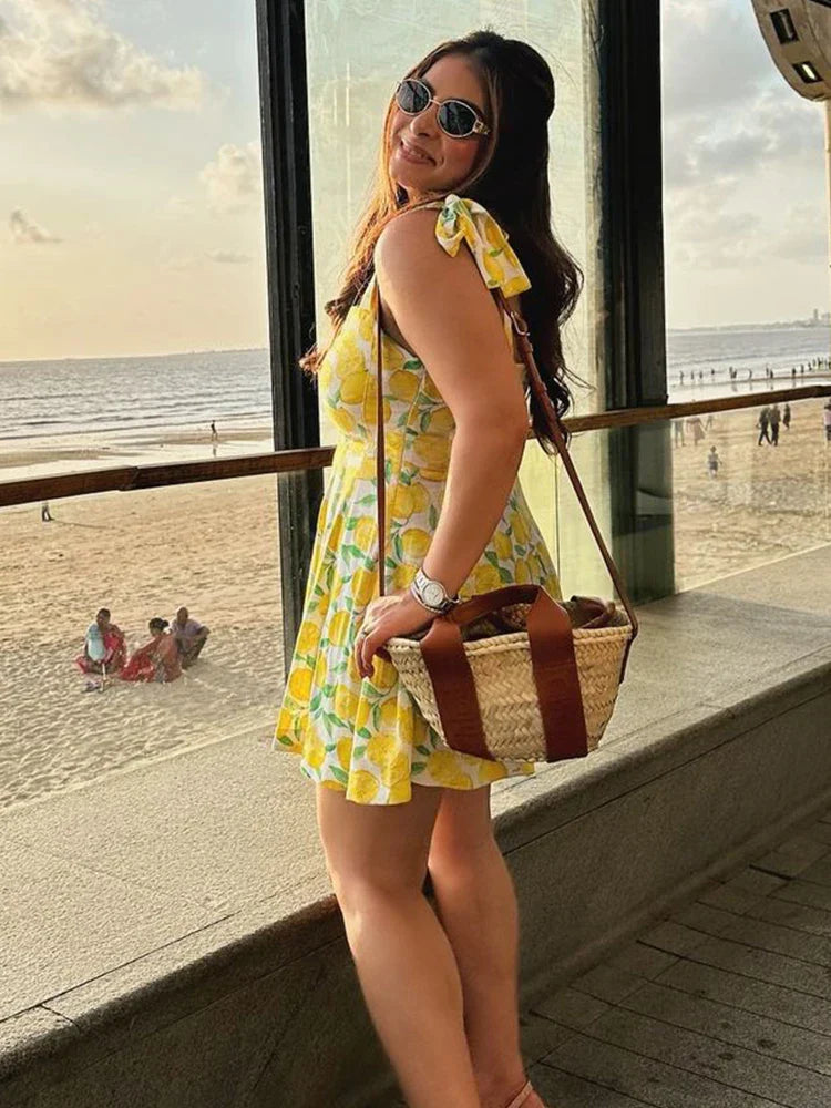 Letní šaty s citronovým potiskem – Lianne