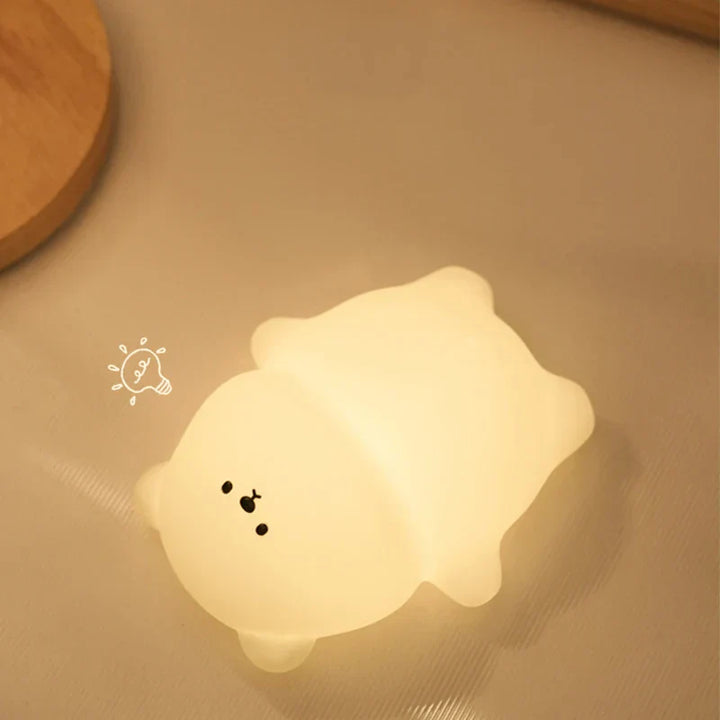 Nachtlicht Bär Form, warmweiß, LED, Kinderzimmer, energiesparend, niedlich, Dekoration.