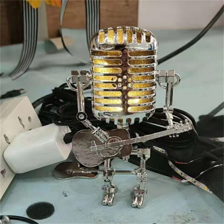 Dekorativní mikrofonová robotická lampa s kytarou – Max